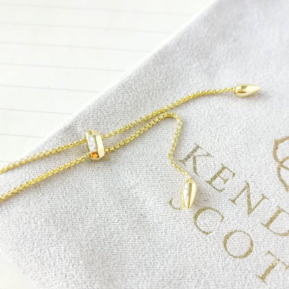 Kendra Scott - Kacey Gold Black Opaque Glass Long Necklace - Picture 3 of 3